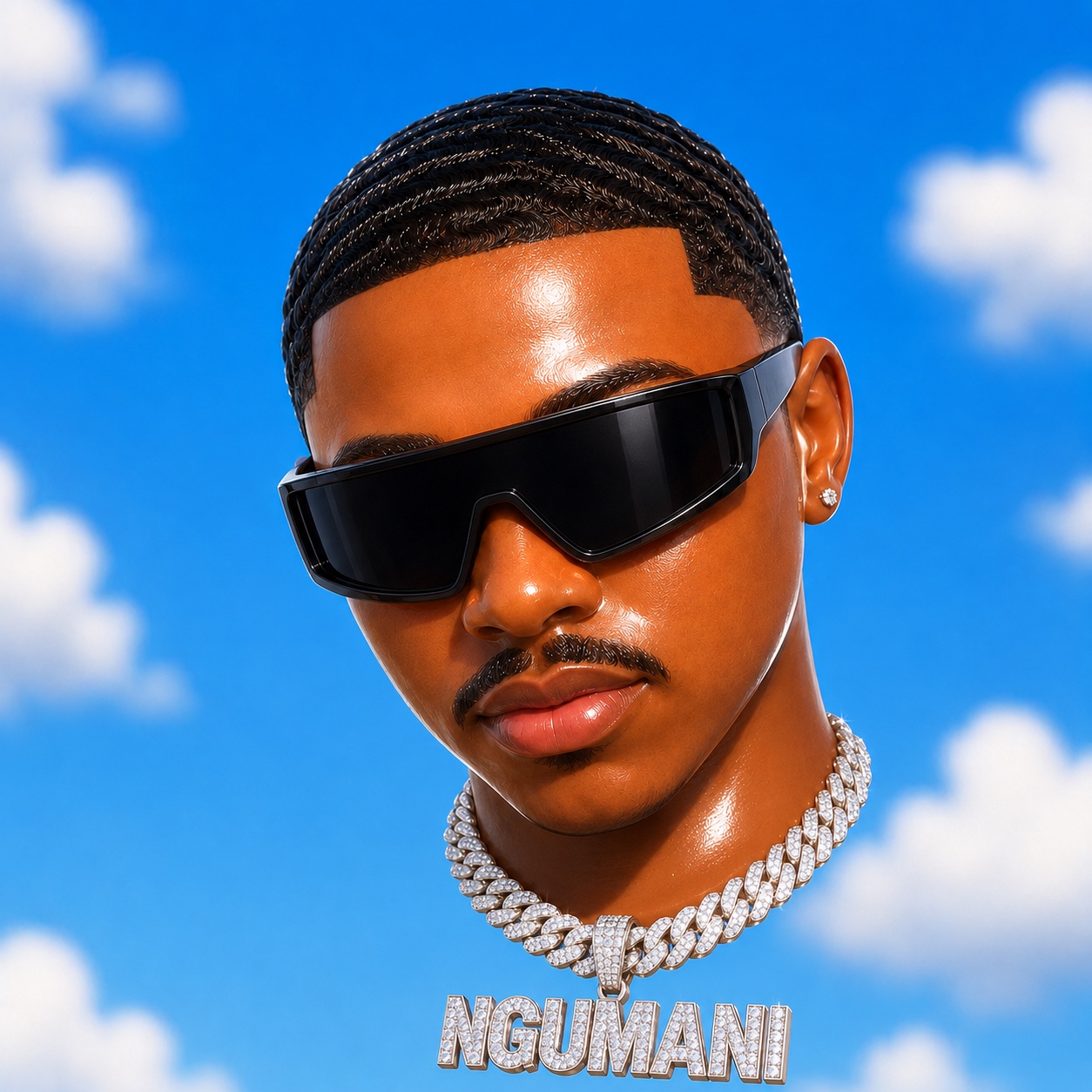 NGU Mani portrait against a blue sky